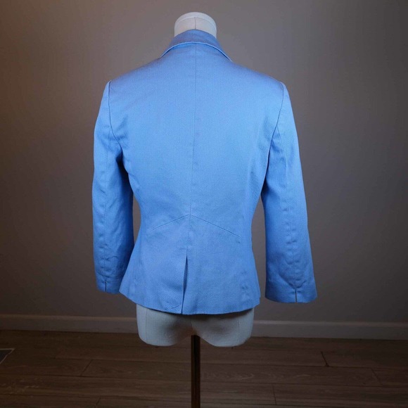 The Limited Womens Blazer Jacket Medium Blue Pattern Lined Career Girlboss - Picture 4 of 14